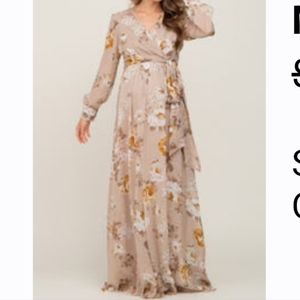 Pinkblush Beige Floral Maxi Dress